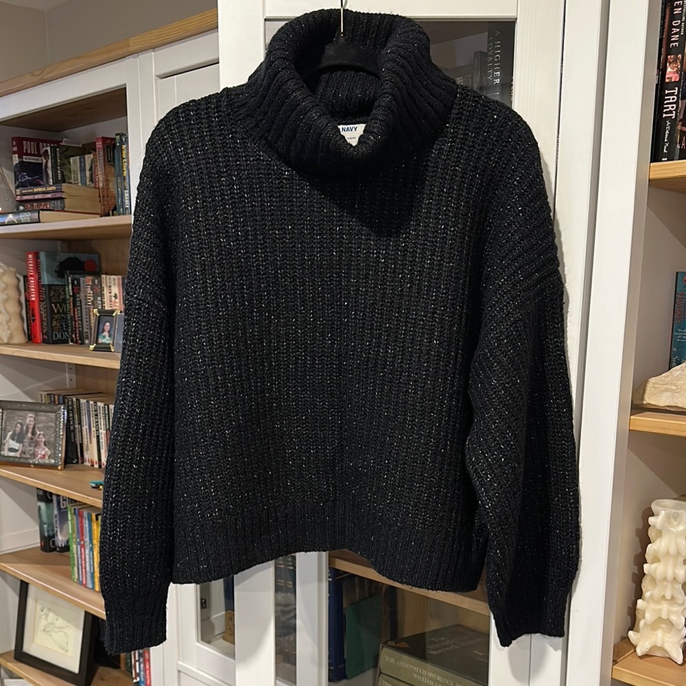 Chunky Black Turtleneck Sweater